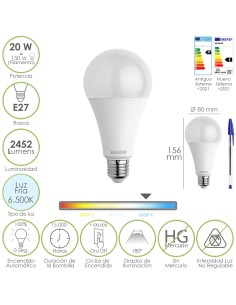 Bombilla Led Estandar Rosca E27. 20  Watt. Equivale A 150...