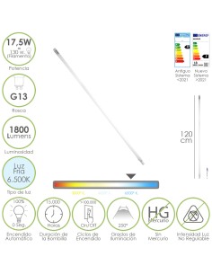 Tubo Led T8 120 cm.17,5 Watt. Equivale A 130 Watt. 1800...