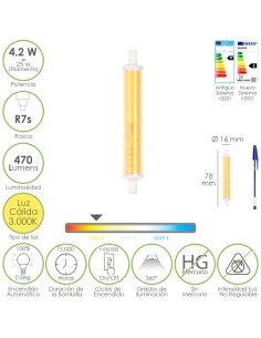Bombilla Led Rosca R7s 4.2 Watt. Equivale A 25 Watt. 470...