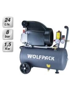 Compresor Aire Wolfpack 24 Litros / 8 Bares / 1,5 Kw -...
