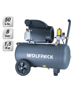 Compresor Aire Wolfpack 50 Litros / 8 Bares / 1,5 Kw -...