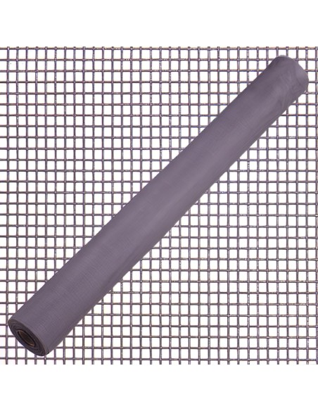 Tela Mosquitera Fibra Vidrio Gris 18x16/80 cm. Rollo 50 metros.