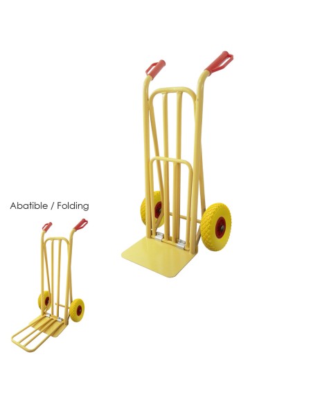 Carretilla Almacen / Sacos Con Pala Abatible Ruedas Macizas Llantas de plástico