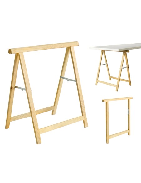 Caballete Madera de Pino Macizo 74x74cm Alto