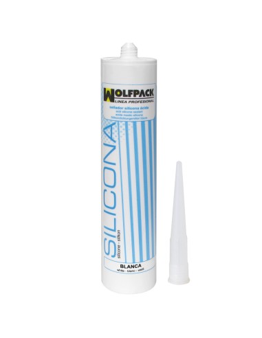 Sellador Silicona Acida Blanca 280 Ml. Sellante Para Cristalería, Carpintería Metálica, Cocinas Baños, Etc.