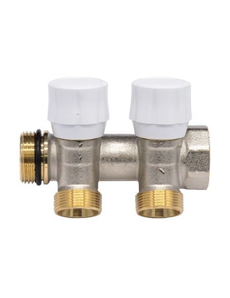 Colector calefaccion PINTOSSI+C art.461  3/4" 2 salidas inclinadas c/valvulas 0046115342