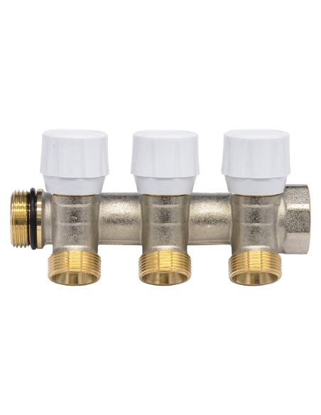 Colector calefaccion PINTOSSI+C art.461  3/4" 3 salidas inclinadas c/valvulas 0046115343
