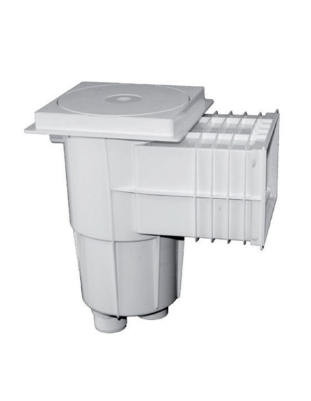 Skimmer piscina hormigon SUPERPOOL boca standar ABS blanco con marco cuadrado EMX-250-0001