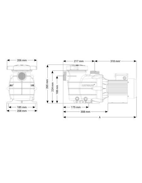 Bomba piscina HAYWARD PowerFlo II 1.00cv mf IE2 SP8110XE161E2