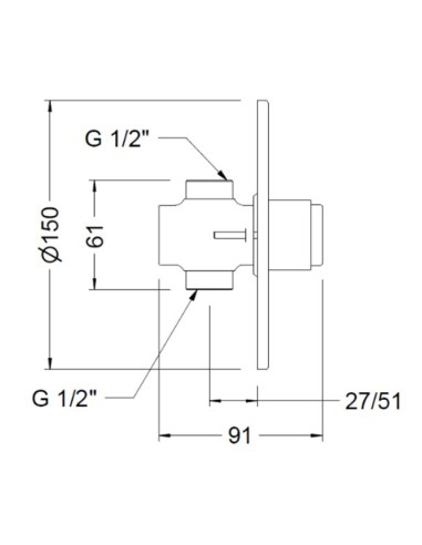 Llave ducha GENEBRE empotrada temporizada 1175 04
