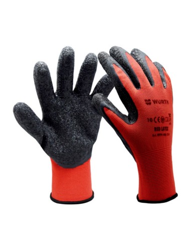 WURTH protective glove red latex box size 9 0899408209