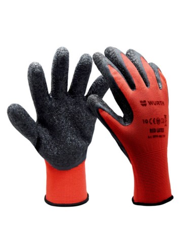 WURTH red latex protective glove box size 10 0899408210