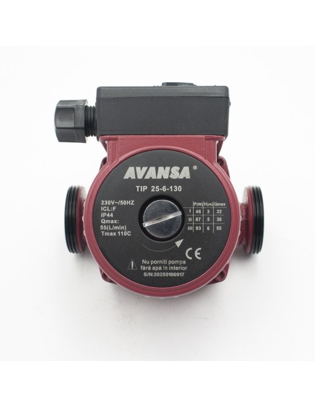 Bomba circulacion calefaccion AVANSA electronica 1½" 130mm 25-6-130 AVA2560