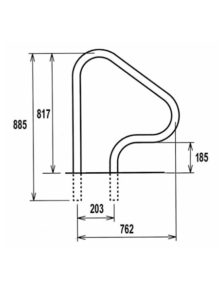 Barandilla piscina FLEXINOX mod. FX-04 inox AISI316   762mm con pletina atornillar 87164010