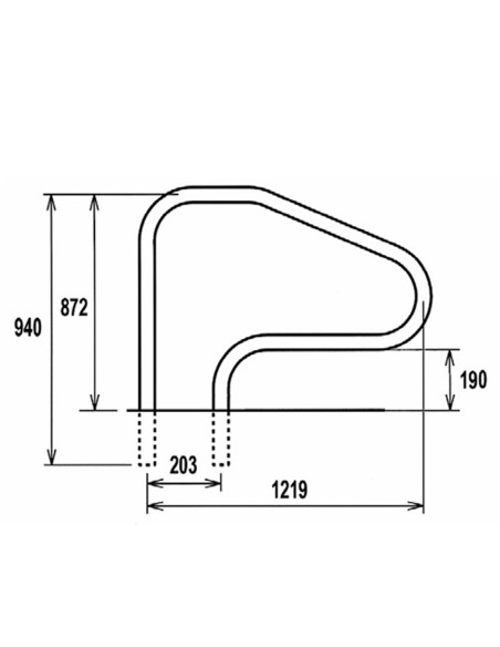 Barandilla piscina FLEXINOX mod. FX-01 inox AISI316 1219mm con pletina atornillar 87468013