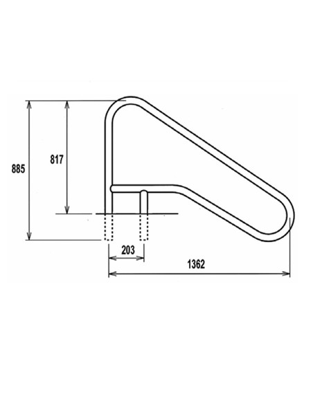 Barandilla piscina FLEXINOX mod. FX-02 inox AISI316 1362mm para empotrar 87168027