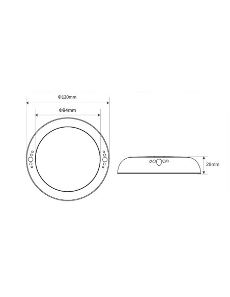 Foco piscina superficie HW proyector led mini 880lm 8w HP-0205-48 blanca calida