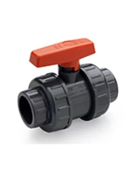 Valvula bola PVC-U H-H   63mm PN10 PLIMAT naranja AK 01.60.1077.063 (presion)