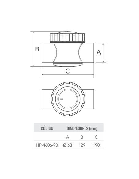 Valvula antiretorno piscina HW transparente H 63mm HP-4606-90