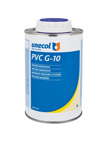 Pegamento PVC UNECOL G-10 presion moderada 250ml con pincel 2056