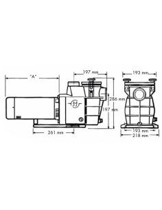 Bomba piscina HAYWARD Superpool 0.50cv mf IE2 POWPSCP05E2 2