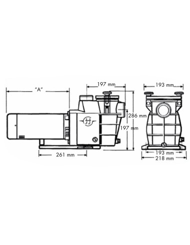 Bomba piscina HAYWARD Superpool 0.50cv mf IE2...