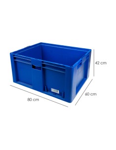 Gaveta plastico apilable 80x60x42cm base perforada... 2