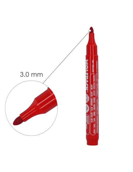 Rotulador permanente WOLFPACK Profesional color rojo 02342707