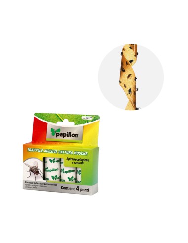 Trampa moscas PAPILLON tiras adhesivas (4 und)...