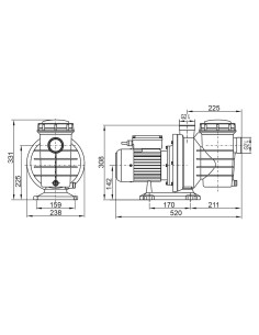 Bomba piscina AQUALLICE Aspire 75   0.75cv mf 113965 (BSA) 2