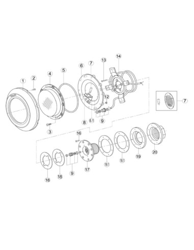 Lampara foco piscina HAYWARD led blanca LP110 061850351200