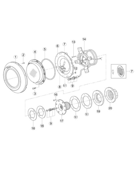 Anclaje foco piscina HAYWARD extraplano 500616001400