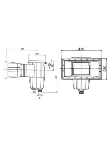 Skimmer piscina hormigon AQUARAMA 15lt boca ampliacion y marco tapa circular 00251BP17 blanco 0203590 (BSA)