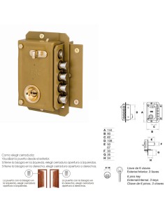 Cerradura FAC S-90-P-UVE pintada derecha bombin 70 11518 2