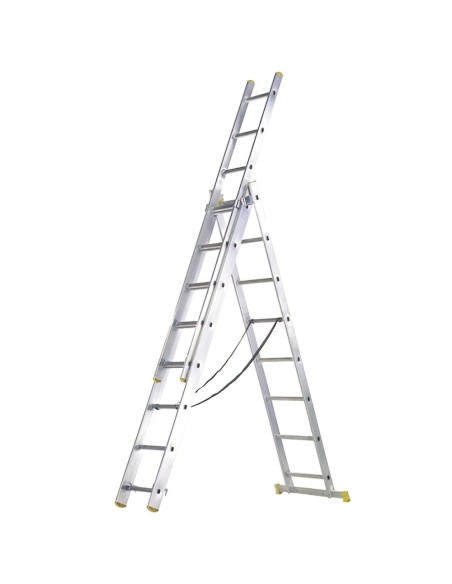 Escalera aluminio WOLFPACK 3 tramos 10+10+10 peldaños 23010615