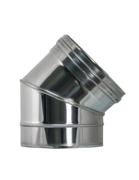 Codo chimenea simple inox 250mm EXOJO Exoinox SW 316L 45º CIS25045316