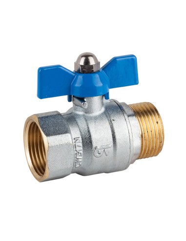 Valvula esfera M-H mariposa   3/8" maneta azul...