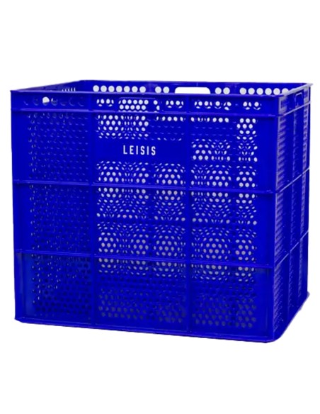 Caja LEISI perforada fondo liso apilable 620x474x425mm 107lt 01050131