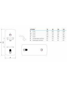 Termo electrico SIME Lago   80lt vertical/horizontal 8115601 2