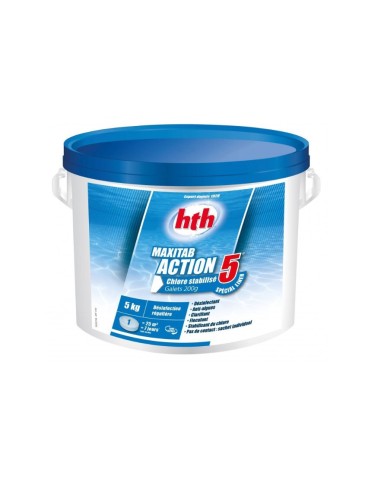 Cloro tabletas HTH 5 acciones 5 kg T-200 gr...