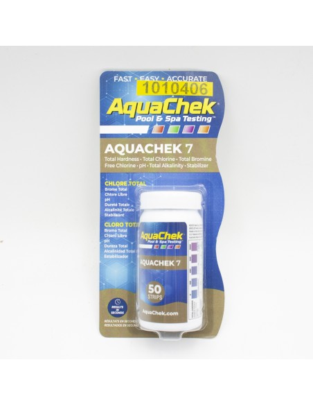 Analizador agua piscina AQUACHEK 7 en 1 541752AEU tiras ph/cl/br/du/alk/cya
