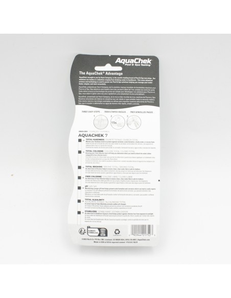 Analizador agua piscina AQUACHEK 7 en 1 541752AEU tiras ph/cl/br/du/alk/cya