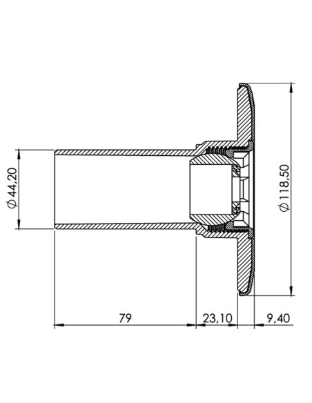 Boquilla impulsion piscina hormigon ASTRAL renovacion D.50mm PN10 76493 blanca
