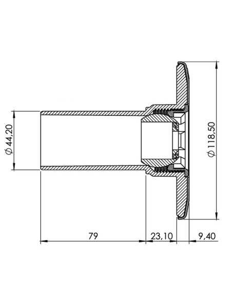 Boquilla impulsion piscina hormigon ASTRAL renovacion D.50mm PN10 76493CL144 Antracita