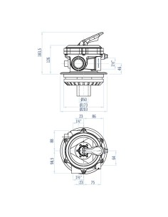 Valvula selectora filtro piscina ASTRAL Top 1½" Flat 34546 2