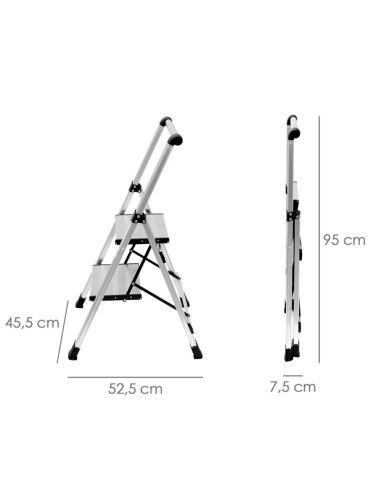 Escalera ORYX plana aluminio 2 peldaños 23020205