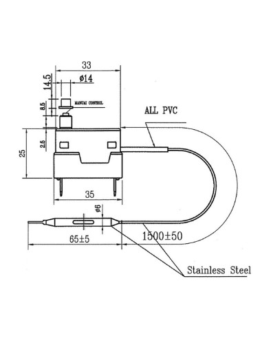 Termostato estufa pellets ATP 90ºC a 110ºC...