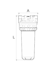 Portafiltros HW   5" transparente ½"  FI-0201-02 2