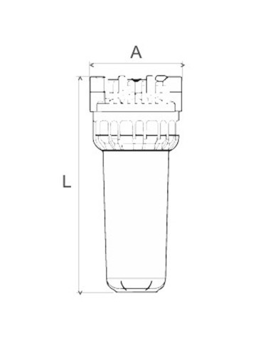 Portafiltros HW   5" transparente ½"  FI-0201-02
