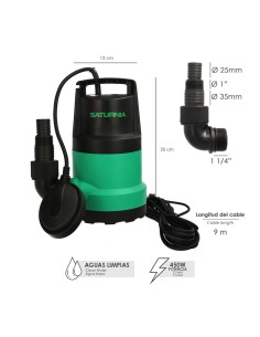 Bomba achique SATURNIA   450w   8000lt/h aguas limpias... 2